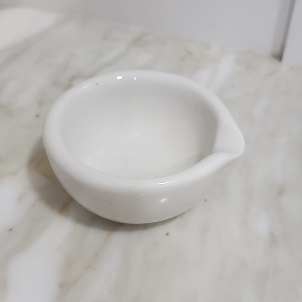 Vintage Porcelain Laboratory Mortar, Apothecary Mortar, Scientific Porcelain